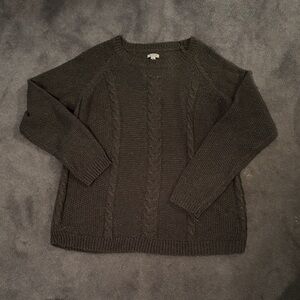 Sonoma Women's Dark Gray Cable Knit Sweater